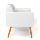 Poltrona Pés Palito Castanho Marisa Corano - Branco