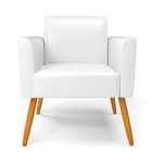 Poltrona Pés Palito Castanho Marisa Corano Branco