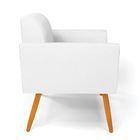 Poltrona Pés Palito Castanho Marisa Corino - Branco