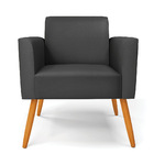 Poltrona Pés Palito Castanho Marisa Corino - Preto