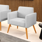 Poltrona Pés Palito Castanho Marisa Linho - A05 Cinza