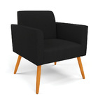 Poltrona Pés Palito Castanho Marisa Linho - A79 Preto