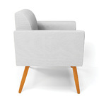 Poltrona Pés Palito Castanho Marisa Linho Cinza A05