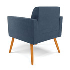 Poltrona Pés Palito Castanho Marisa Suede - Azul Marinho