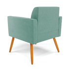 Poltrona Pés Palito Castanho Marisa Suede Azul Turquesa D03 -