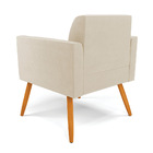 Poltrona Pés Palito Castanho Marisa Suede - Bege