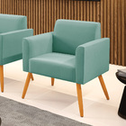 Poltrona Pés Palito Castanho Marisa Suede D03 - D'rossi - Azu