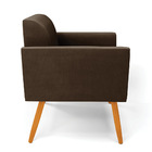 Poltrona Pés Palito Castanho Marisa Suede Marrom