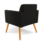 Poltrona Pés Palito Castanho Marisa Suede - Preto