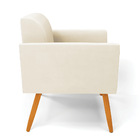 Poltrona Pés Palito Castanho Marisa Veludo Bege