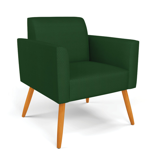 Poltrona Pés Palito Castanho Marisa Veludo Luxo Verde A136 D0