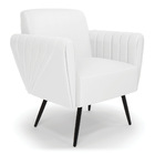 Poltrona Pés Palito De Ferro Bruna Corino Branco D01 - D'rossi