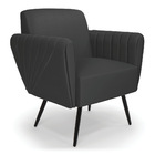 Poltrona Pés Palito De Ferro Bruna Corino Preto D01 - D'rossi