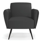 Poltrona Pés Palito De Ferro Bruna Corino Preto D01 - D'rossi