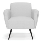 Poltrona Pés Palito De Ferro Bruna Linho Cinza A05 D01 - D'ro