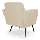 Poltrona Pés Palito De Ferro Bruna Suede Bege D01 - D'rossi