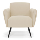 Poltrona Pés Palito De Ferro Bruna Suede Bege D01 - D'rossi