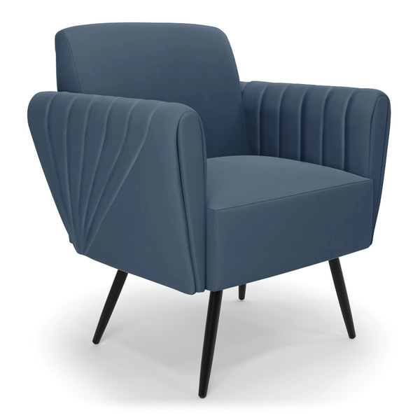 Poltrona Pés Palito De Ferro Bruna Suede D01 - D'rossi  - Azu