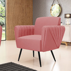 Poltrona Pés Palito De Ferro Bruna Suede D01 - D'rossi  - Rose