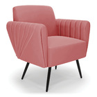 Poltrona Pés Palito De Ferro Bruna Suede D01 - D'rossi  - Rose