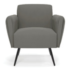 Poltrona Pés Palito De Ferro Bruna Suede Grafite D01 - D'rossi