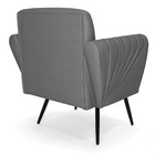 Poltrona Pés Palito De Ferro Bruna Veludo Luxo Grafite A131 -