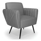 Poltrona Pés Palito De Ferro Bruna Veludo Luxo Grafite A131 -