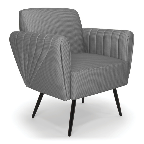 Poltrona Pés Palito De Ferro Bruna Veludo Luxo Grafite A131 -