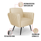 Poltrona Pés Palito De Ferro Bruna Veludo Luxo Off White A129