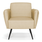 Poltrona Pés Palito De Ferro Bruna Veludo Luxo Off White A129