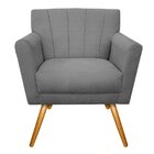 Poltrona Pés Palito Lauren Maranata Móveis Cinza