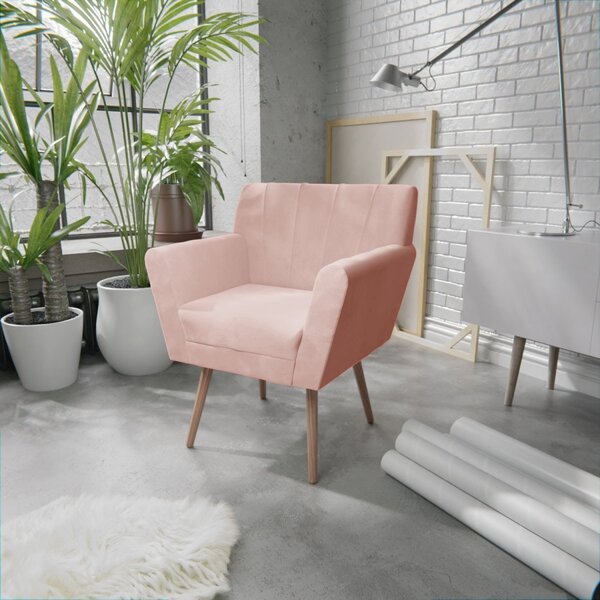 Poltrona Pés Palito Lauren Maranata Móveis Coral