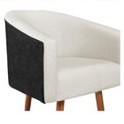 Poltrona Pés Palito Linho Factor Mariana  Bege