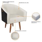 Poltrona Pés Palito Linho Factor Mariana  Bege