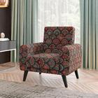 Poltrona Pés Palito Livia Suede Estampado Mandala