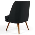 Poltrona Pés Palito Madeira Pérsia B-300 Suede Preto - Domi