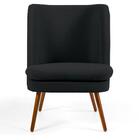 Poltrona Pés Palito Madeira Pérsia B-300 Suede Preto - Domi