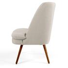 Poltrona Pés Palito Madeira Pérsia B-309 Suede Bege Domi