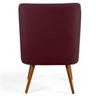 Poltrona Pés Palito Madeira Pérsia Suede Marsala Domi