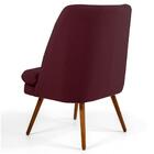 Poltrona Pés Palito Madeira Pérsia Suede Marsala Domi