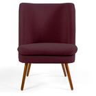 Poltrona Pés Palito Madeira Pérsia Suede Marsala Domi