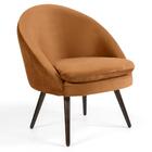 Poltrona Pés Palito Madeira Rafa B-262 Veludo Telha Domi