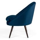 Poltrona Pés Palito Madeira Rafa B-304 Veludo Azul Marinho -
