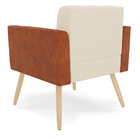 Poltrona Pés Palito Natural Elisa Corano Nozes E Linho Bege A