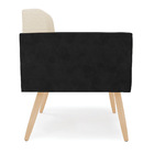 Poltrona Pés Palito Natural Elisa Preto/linho Bege A19 D03 -