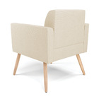 Poltrona Pés Palito Natural Marisa Linho Bege A19 D03 - D'ros