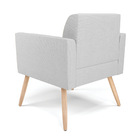 Poltrona Pés Palito Natural Marisa Linho Cinza A05