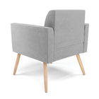 Poltrona Pés Palito Natural Marisa Suede - Cinza