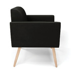 Poltrona Pés Palito Natural Marisa Suede - Preto