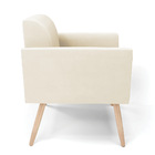 Poltrona Pés Palito Natural Marisa Veludo - Bege